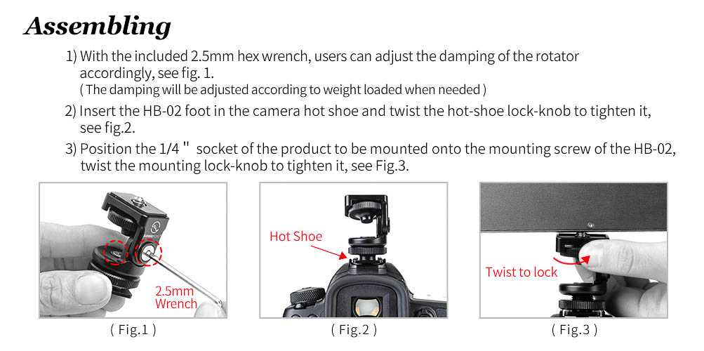 Tweeweg-kop mini voor in de flitsschoen (hot shoe) - Afbeelding 6