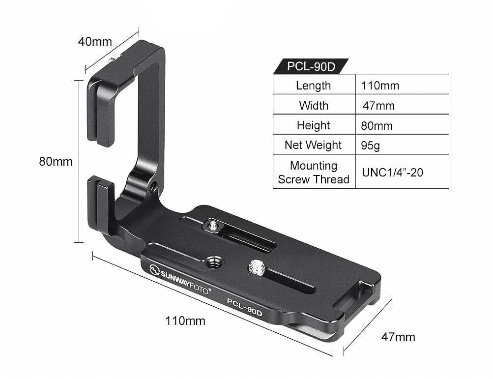 L-plaat / L-bracket Canon 90D - Afbeelding 11